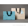 Luxury ribbon handle boutique packaging tote paper giftbags